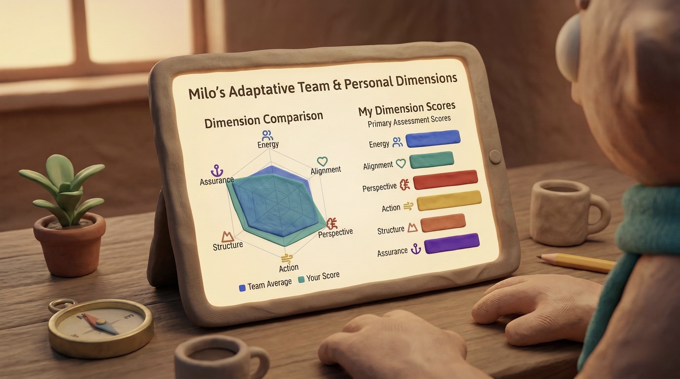 Vorschau eines ausgefüllten Strength Hack Profils mit Radar-Diagramm und Dimensionswerten